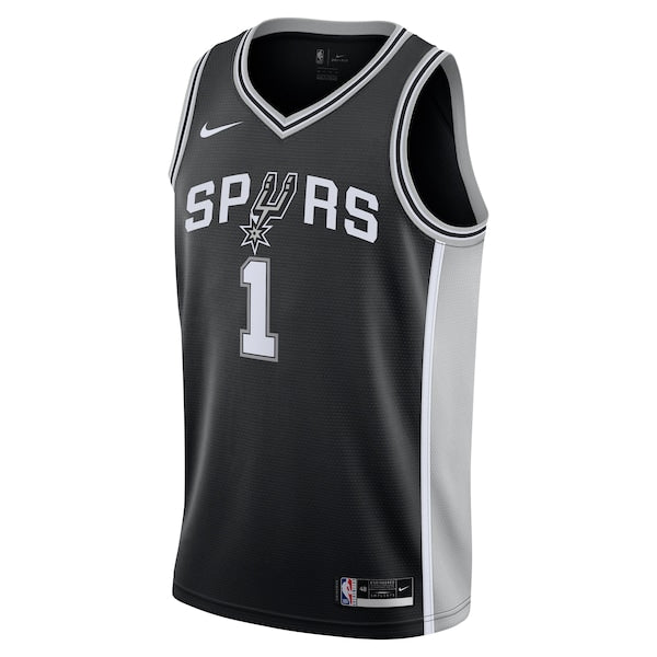 Victor Wembanyama San Antonio Spurs Nike Youth Swingman Jersey - Icon Edition - Black - Image 2