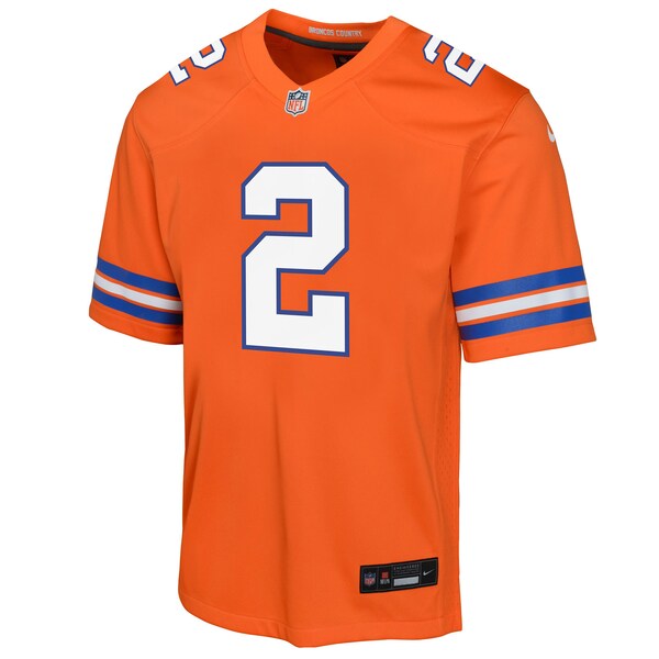 Patrick Surtain II Denver Broncos Nike Youth Mile High Collection 1977 Throwback Game Jersey - Orange - Image 2