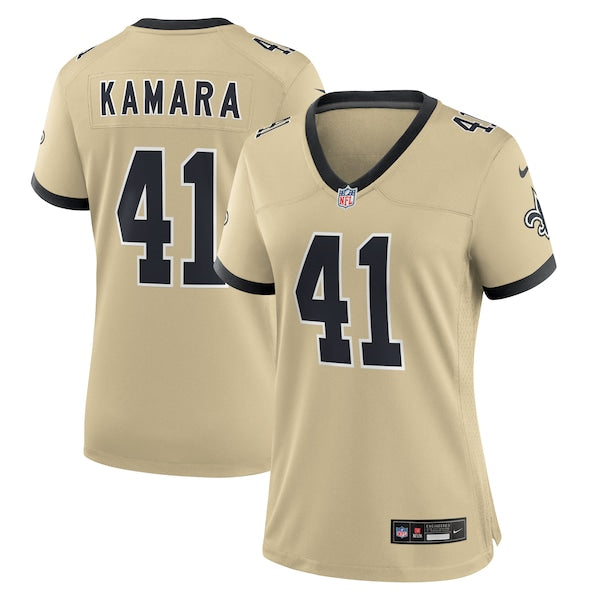 Alvin Kamara New Orleans Saints Nike Women's Gameday Golds Alternate Game Player Jersey - Gold/Black/White - Image 7