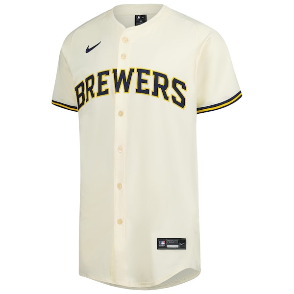 Milwaukee Brewers Nike Home Elite Jersey - Cream - Image 2