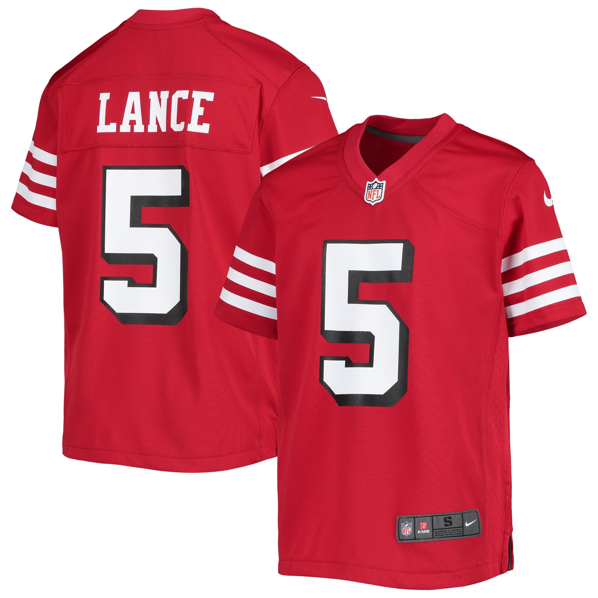 Trey Lance San Francisco 49ers Nike Youth Game Jersey - White/Scarlet - Image 2