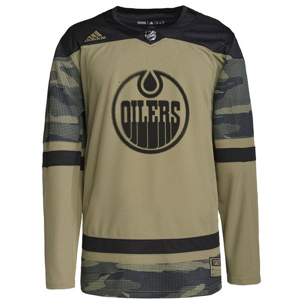 Edmonton Oilers adidas Logo Military Appreciation Team Authentic Custom Practice Jersey - Camo - Image 2