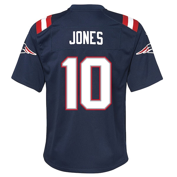 Mac Jones New England Patriots Nike Youth Game Jersey - Navy/Red/White - Image 4