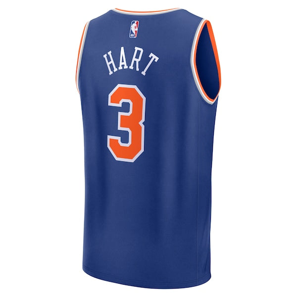 Josh Hart New York Knicks Fast Break Replica Player Jersey - Icon Edition - Blue - Image 3