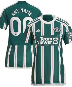 Manchester United adidas Women's 2023/24 Away Replica Custom Jersey - Green