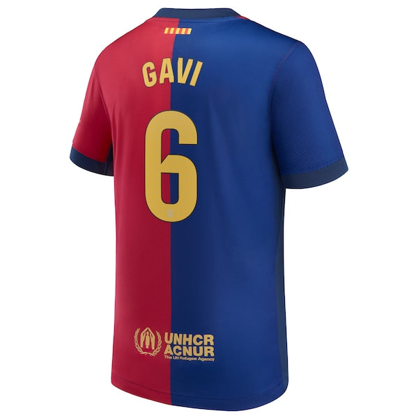 Gavi Barcelona Nike Youth 2024/25 Home Replica Player Jersey - Royal - Image 3