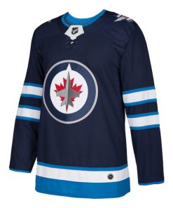 Alternative view of Winnipeg Jets adidas Home Authentic Blank Jersey - Navy