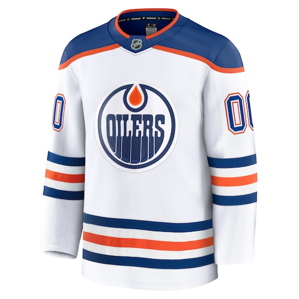 Edmonton Oilers Away Premium Custom Jersey - White/Royal - Image 3