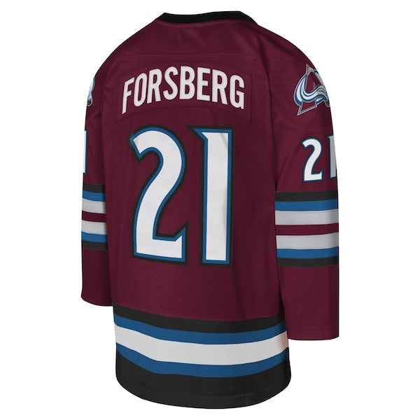 Peter Forsberg Colorado Avalanche Youth 2001-02 Blue Line Player Jersey - Burgundy - Image 3