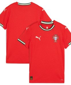 Alternative view of Portugal National Team Puma Women's 2025 Home Replica Jersey - Red/White