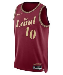 Alternative view of Darius Garland Cleveland Cavaliers Nike Unisex 2023/24 Swingman Jersey - Wine - City Edition