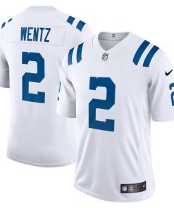 Alternative view of Carson Wentz Indianapolis Colts Nike Vapor Limited Jersey - White/Royal