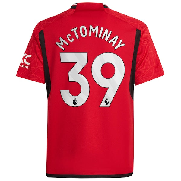 Scott McTominay Manchester United adidas Youth 2023/24 Home Replica Player Jersey - Red - Image 4