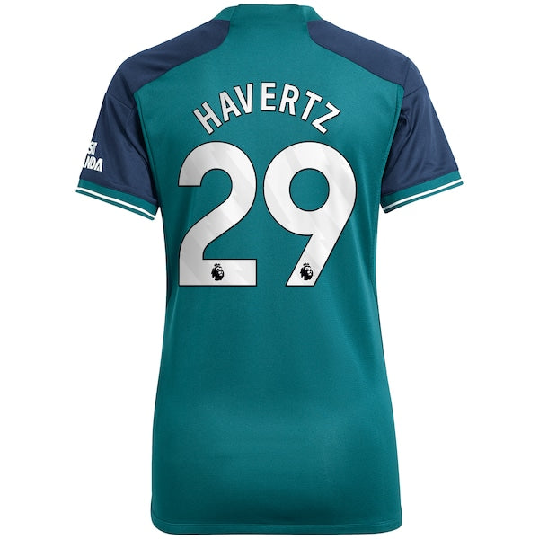 Kai Havertz Arsenal adidas Women's 2023/24 Third Replica Player Jersey - Green/Red/Yellow - Image 4