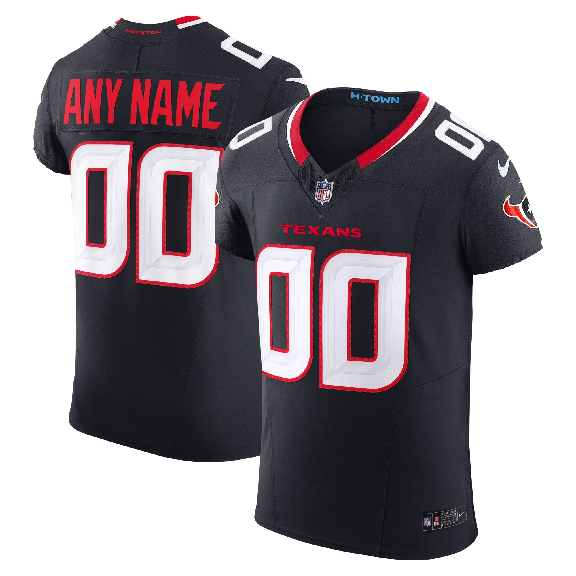 Houston Texans Nike Alternate Vapor F.U.S.E. Elite Custom Jersey - Red/Navy - Image 6