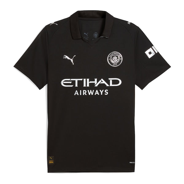 Manchester City Puma 2025/26 Away Replica Custom Jersey - Black/Light Blue/Green - Image 3