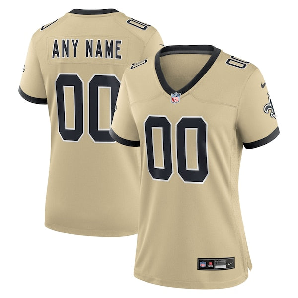 New Orleans Saints Nike Women's Gameday Golds Alternate Custom Game Jersey - Gold/Black - Image 2