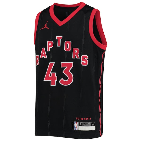 Pascal Siakam Toronto Raptors Jordan Brand Youth 2020/21 Swingman Jersey - Statement Edition - Black - Image 2