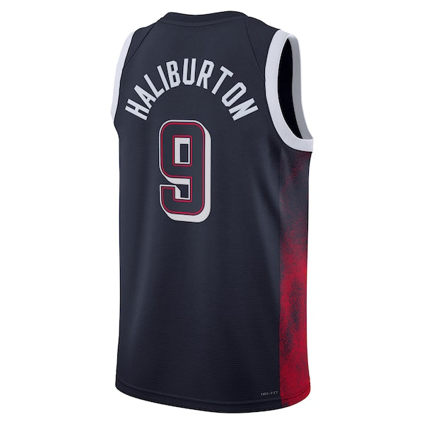 Tyrese Haliburton Men's USA Basketball Nike Unisex 2024 Swingman Player Jersey - Navy - Image 3
