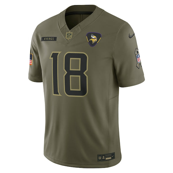 Justin Jefferson Minnesota Vikings Nike 2025 Salute to Service Limited Jersey - Olive - Image 2