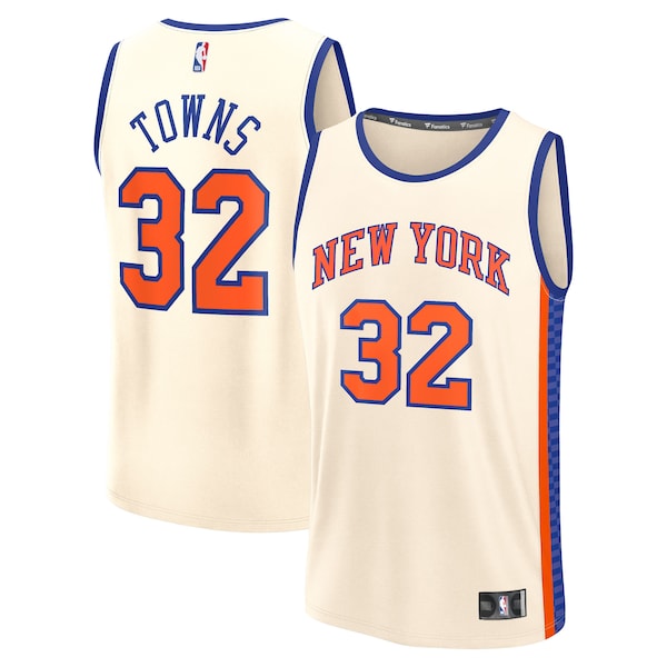 Karl-Anthony Towns New York Knicks 2025/26 City Edition Fast Break Jersey - Cream