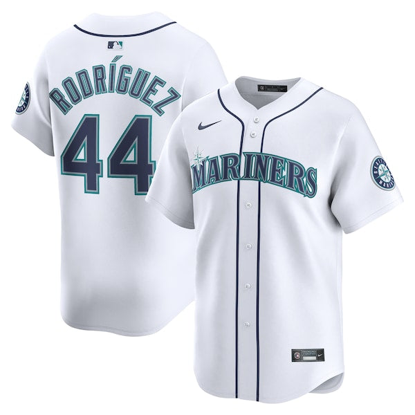 Men's Seattle Mariners Julio Rodr¨ªguez Nike Home Limited Player Jersey- White/Teal