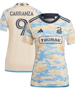 Julian Carranza Philadelphia Union adidas Women's 2024 For Philly Replica Player Jersey?¨C Tan