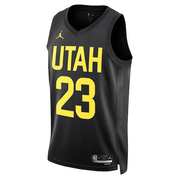 Lauri Markkanen Utah Jazz Jordan Brand Unisex Swingman Player Jersey - Statement Edition - Black - Image 2