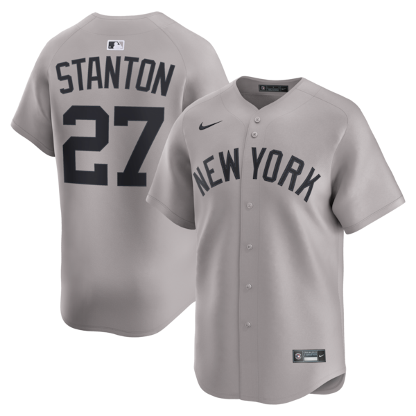 Giancarlo Stanton New York Yankees Nike Road Limited Jersey - Gray/White - Image 2