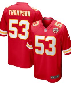 Alternative view of BJ Thompson Kansas City Chiefs Nike  Game Jersey -  Red