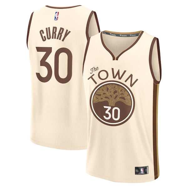 Stephen Curry Golden State Warriors Youth 2025/26 City Edition Fast Break Jersey - Tan