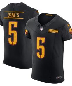 Alternative view of Jayden Daniels Washington Commanders Nike Alternate  Vapor F.U.S.E. Elite Jersey - Black/Burgundy
