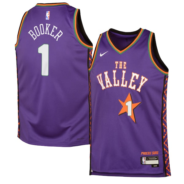 Devin Booker Phoenix Suns Nike Youth 2024/25 Swingman Player Jersey - City Edition - Purple