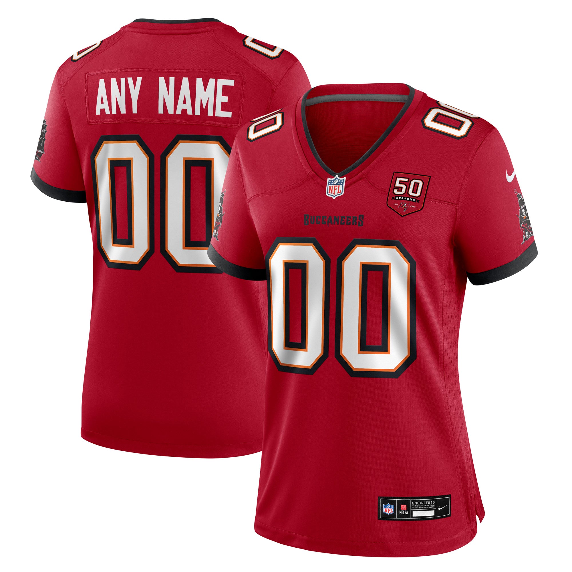 '76 Tampa Bay Buccaneers Nike Women's 50th Season Alternate Custom Game Jersey - White/Red - Image 5