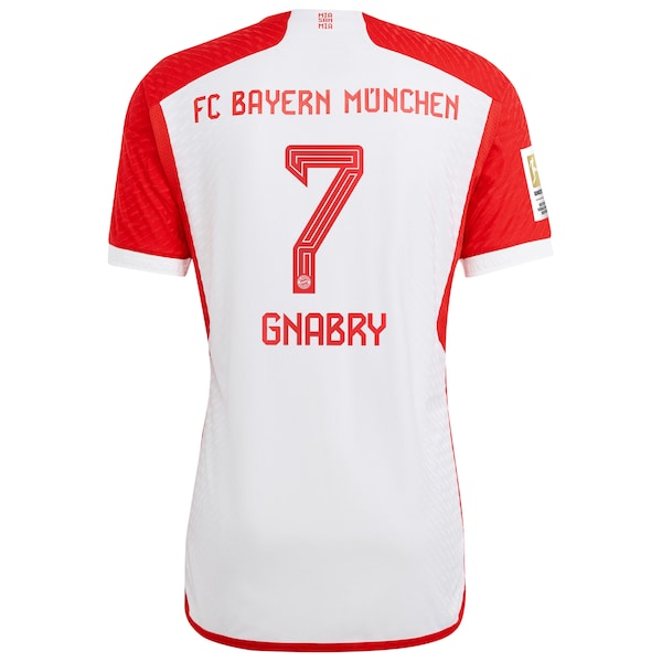 Serge Gnabry Bayern Munich adidas 2023/24 Home Authentic Jersey - White/Black - Image 4