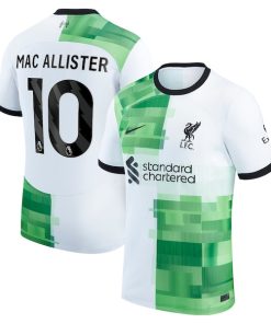 Alternative view of Alexis Mac Allister Liverpool Nike 2023/24 Away Replica Player Jersey - White/Red