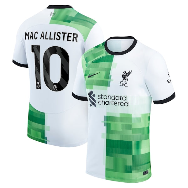 Alexis Mac Allister Liverpool Nike 2023/24 Away Replica Player Jersey - White/Red - Image 2