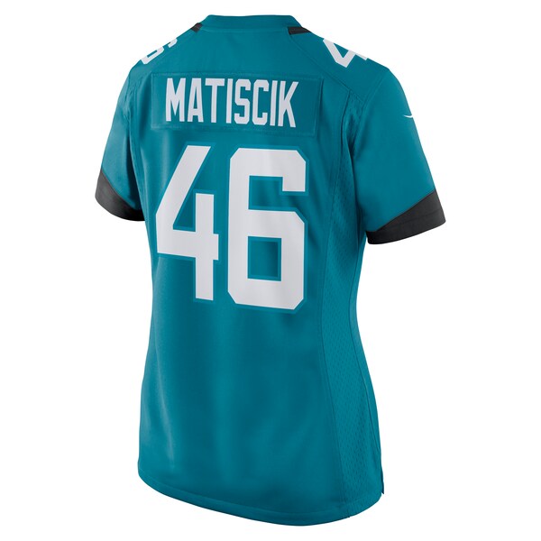 Ross Matiscik Jacksonville Jaguars Nike Women's Game Jersey - Teal/Black - Image 4