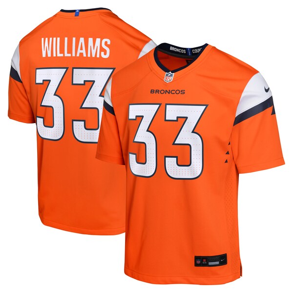Javonte Williams Denver Broncos Nike Youth Game Jersey - Orange/Navy - Image 2