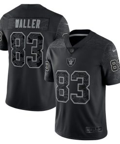 Alternative view of Darren Waller Las Vegas Raiders Nike RFLCTV Limited Jersey - Black