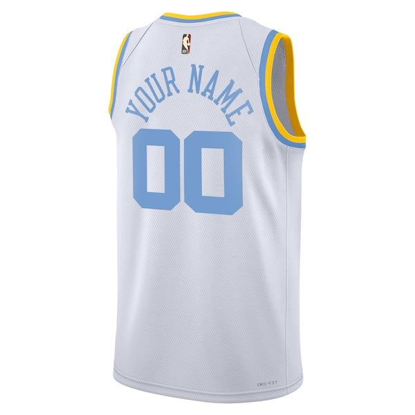 Los Angeles Lakers Nike Unisex 2022/23 Custom Swingman Jersey - Classic Edition - White - Image 3