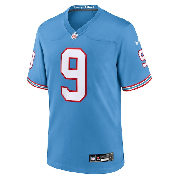 Steve McNair Tennessee Titans Nike Oilers Throwback Retired Player Game Jersey - Light Blue/Navy - Image 3