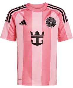 Alternative view of Inter Miami CF adidas Youth 2025 Euforia Replica Custom Jersey - Light Pink