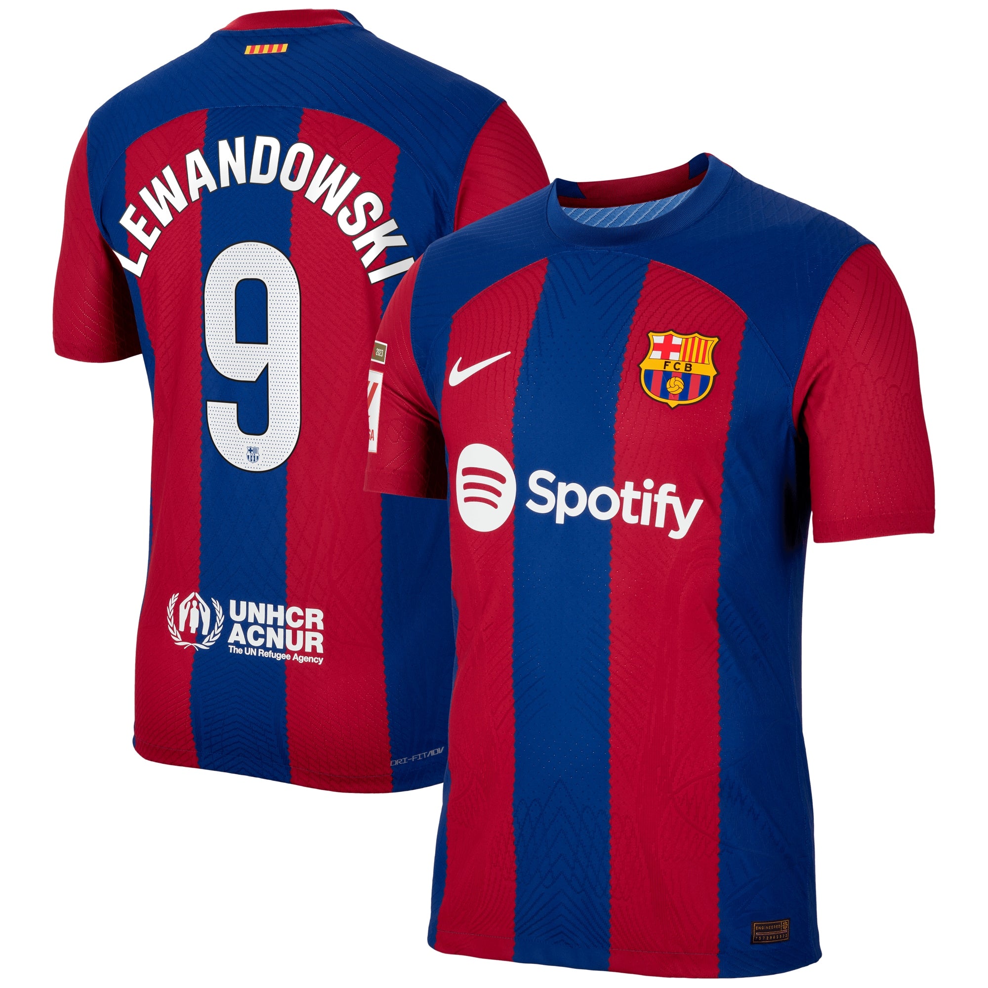 Robert Lewandowski Barcelona Nike 2023/24 Third Authentic Jersey - Aqua/Royal/White - Image 5