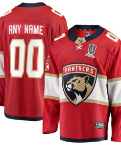 Florida Panthers  2025 Stanley Cup Champions Breakaway Custom Jersey - Red