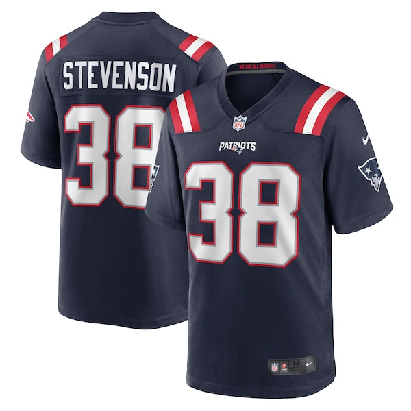 Rhamondre Stevenson New England Patriots Nike Game Jersey - Navy/Red/White - Image 2
