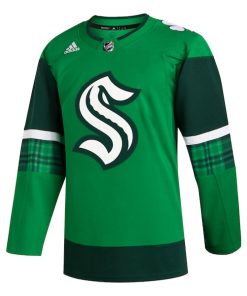 Alternative view of Seattle Kraken adidas 2023 St. Patrick's Day Primegreen Authentic Jersey - Kelly Green