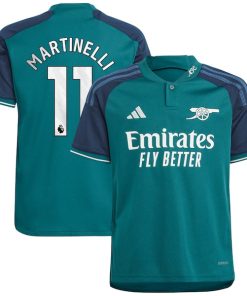 Gabriel Martinelli Arsenal adidas Youth 2023/24 Third Replica Player Jersey - Green