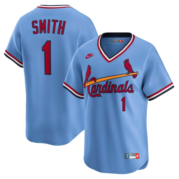 Ozzie Smith St. Louis Cardinals Nike Throwback Cooperstown Collection Limited Jersey - Blue/White - Image 2