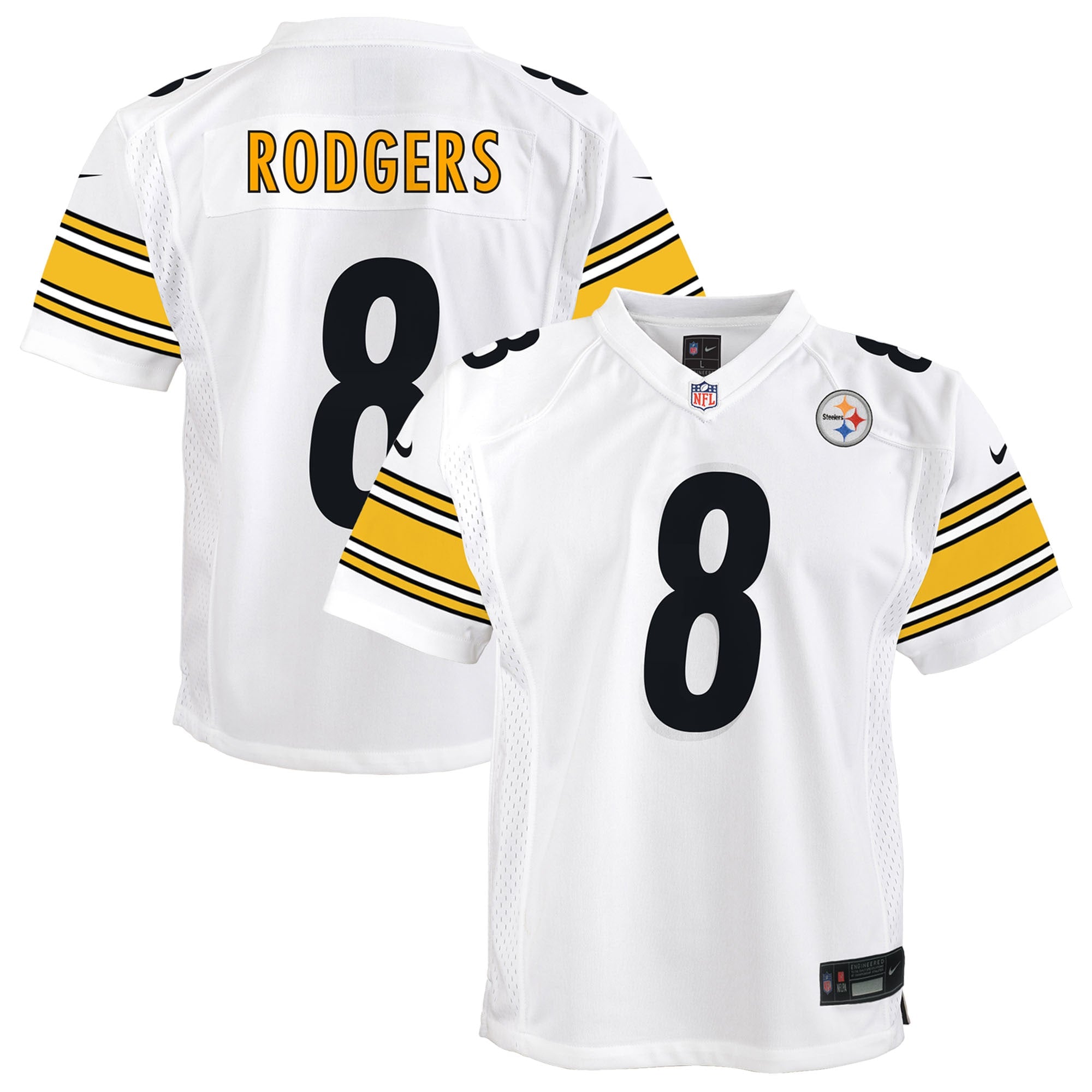 Aaron Rodgers Pittsburgh Steelers Nike Youth Game Jersey - Black/White - Image 6